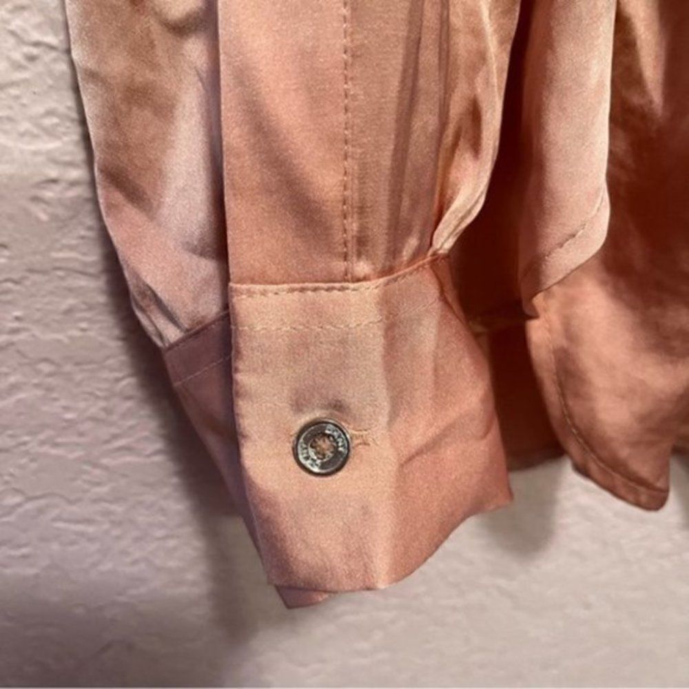 *30off3* NWOT. DKNY Button Down Blouse. Medium. Peach color. - Picture 6 of 7